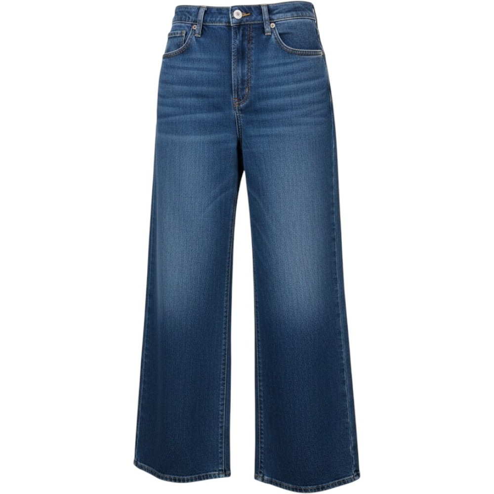 NWT Time and Tru Jeans Women 16 Blue Dark Wash Wide Leg High Rise Stretch Denims